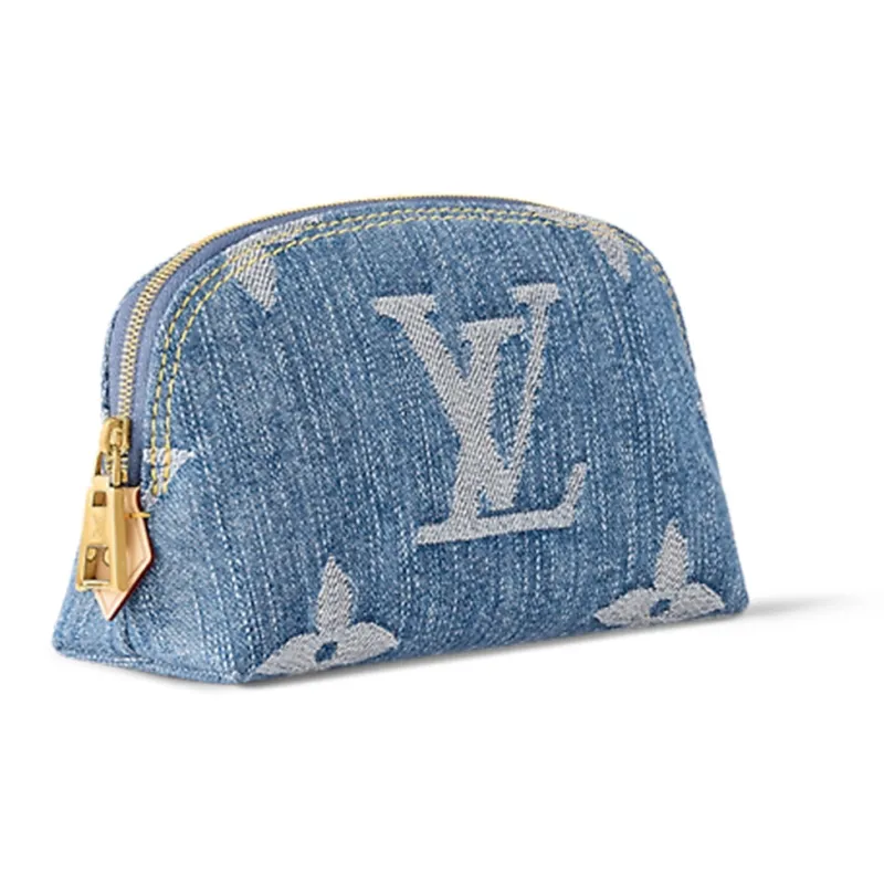 LOUIS VUITTON Pochette Cosmetique Pm Monogram Denim Blue-1