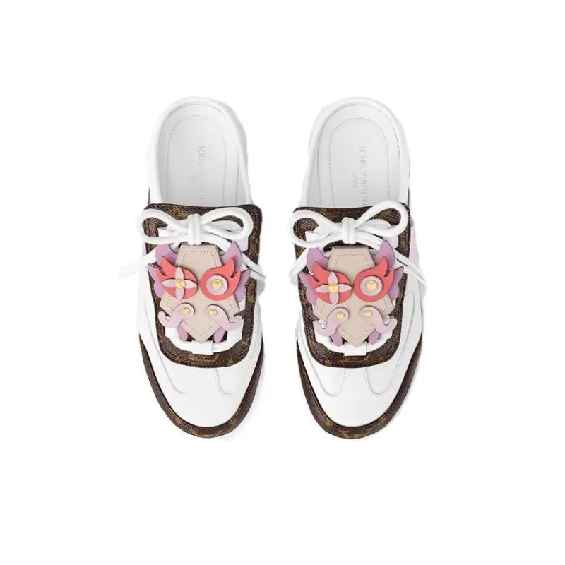 LOUIS VUITTON Lous Quiet Wrap toe Slippers Women's White-3