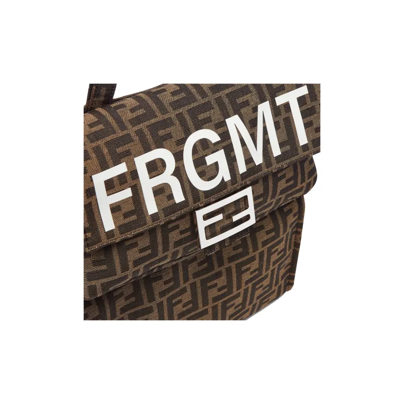 FENDI FRGMT Junya Ito Collaboration Baguette Polyester Handbag Shoulder Bag Men's Brown-5
