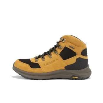 MERRELL Ontario 85 Mesh Mid Waterproof Slip-Resistant High-Top Outdoor Shoes Men's Yellow Black