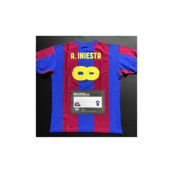 ICONS.com Iniesta Includes Certification Certificate Not Framed Barça Soccer Apparel