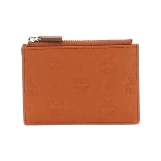 MCM Leather Card Holder Men's Orange-0