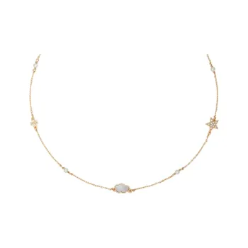 TORY BURCH Brass Glass Necklaces Women's Gold