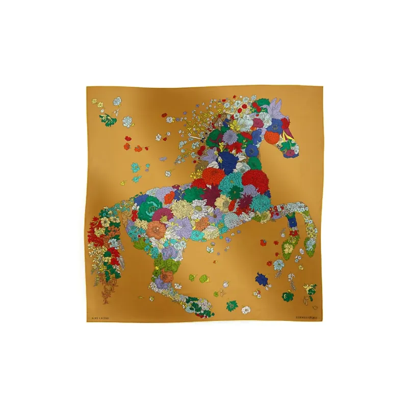 HERMES Silk Scarves Women's Yellow-0