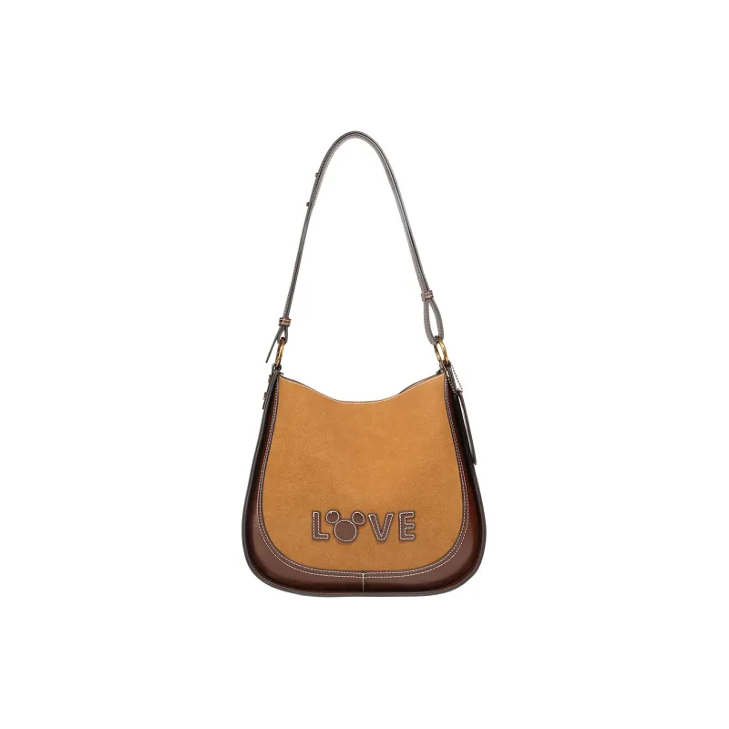 Disney Mickey Series PU Shoulder Bag, Tote Bag, Shopping Bag, Crossbody Bag, Shoulder Bag Large Size Women's Brown-0