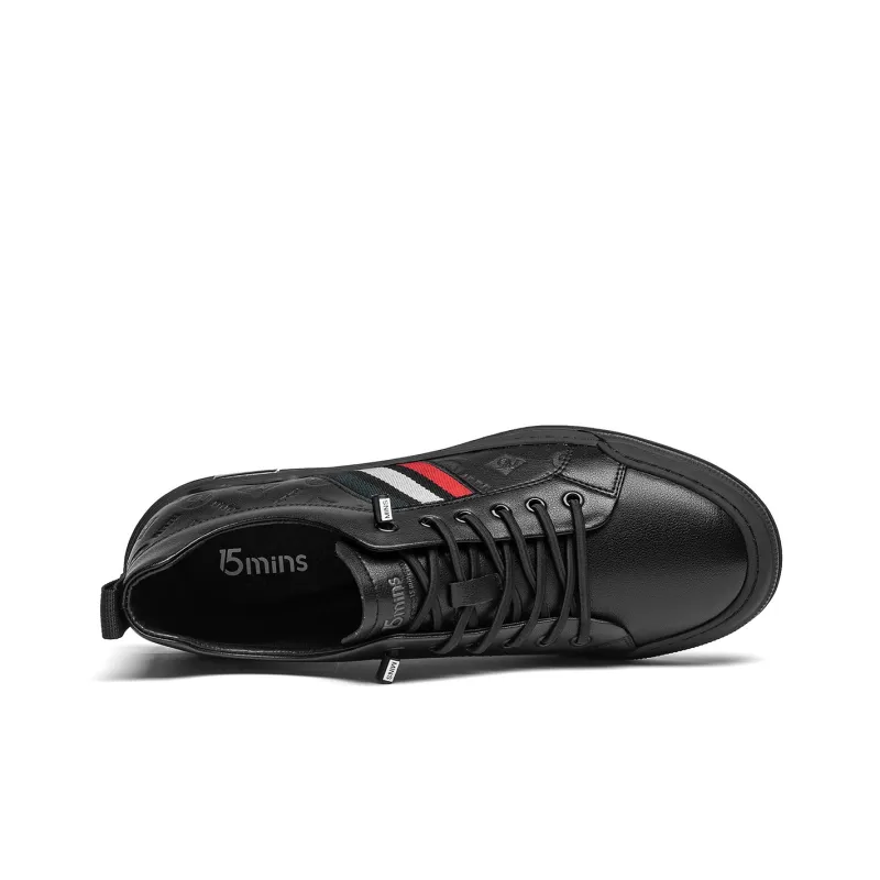 15 MINS Skateboard Shoes Men Low Top Black-3