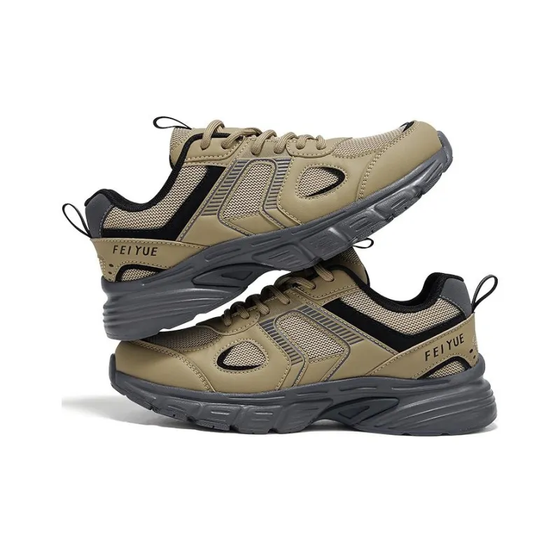 Feiyue Anti Slip Wear Resistant Low Top Chunky Sneakers Women's Yellow Black-2