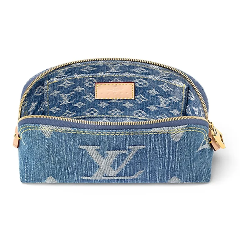 LOUIS VUITTON Pochette Cosmetique Pm Monogram Denim Blue-3
