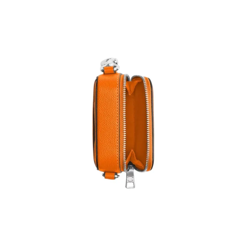 COACH Cross Grain Leather Camera Bag, Shoulder Bag, Crossbody Bag Mini Men's Orange-2
