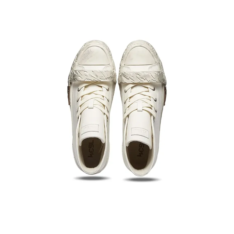WCBL Non-Trendy Anti-Slip And Wear-Resistant Height Increasing Coverage High-Top Casual Shoes Unisex Hemp White-3