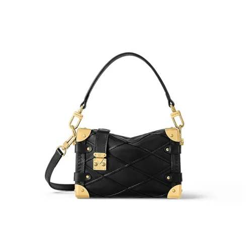 LOUIS VUITTON Lambskin One Shoulder Shoulder Bag Crossbody Bag Handbag Small Size Women's Black