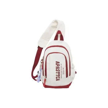 Deli Bear Nylon One Shoulder Backpack Crossbody Bag Sling Bag Regular Unisex White Green/White Red/White Gray/Black