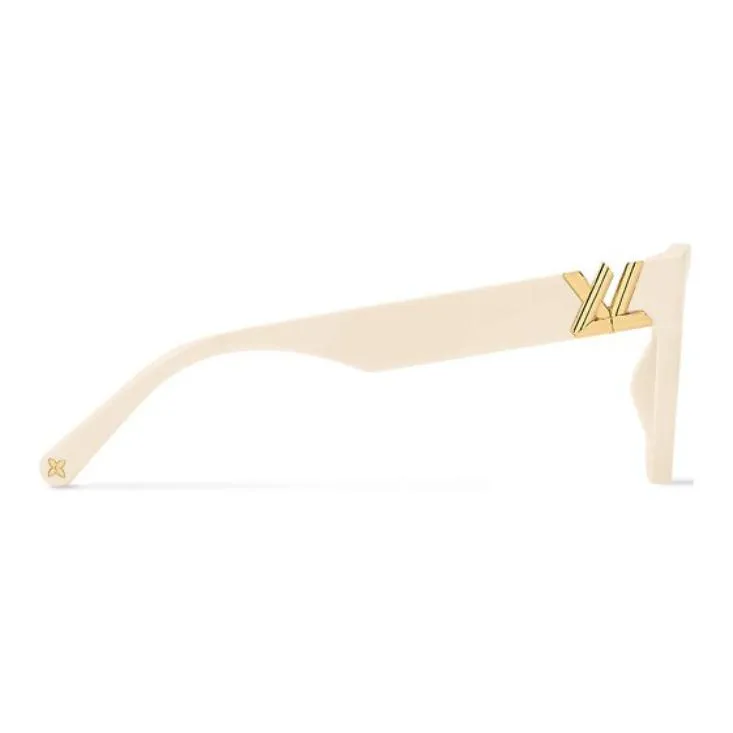 LOUIS VUITTON Acetate Square Sunglasses Women's Beige-2