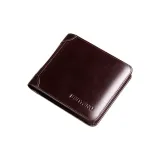Coffee-Trifold Style (Oil Waxed Top Grain Cow Leather) Anti-Skimming