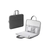 Night Sky Gray-"180° Full-Open Fleece Individual Laptop Compartment+Soft Leather Portable+Magic Pocket"