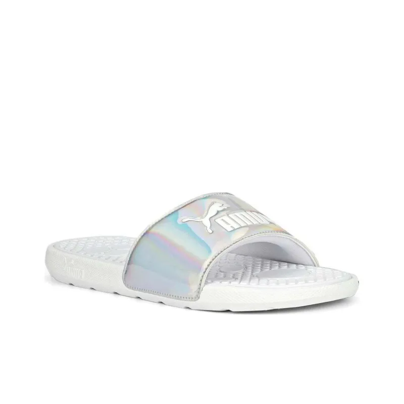 Puma Women's Cool Cat Distressed Slide 'Silver White'-2