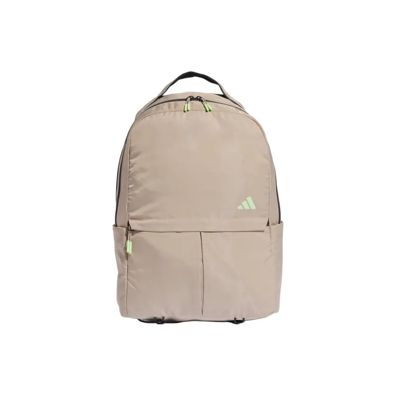 Adidas Recycled Polyester Plain Weave Fabric Backpack Women's Miracle Beige With Half Green Fireworks And Carbon-0
