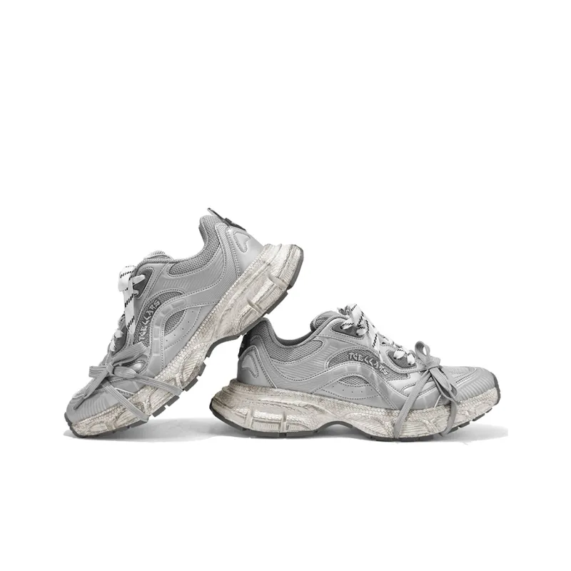 TCELLARS Cushioning Abrasion Resistant Lightweight Height Increasing Mat Low Top Chunky Sneakers Unisex-37