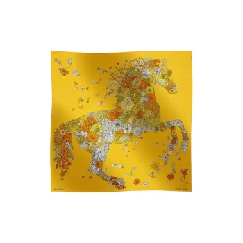 HERMES Silk Scarves Women's Yellow