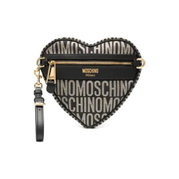 MOSCHINO Logo-jacquard Metallic Clutch Bag