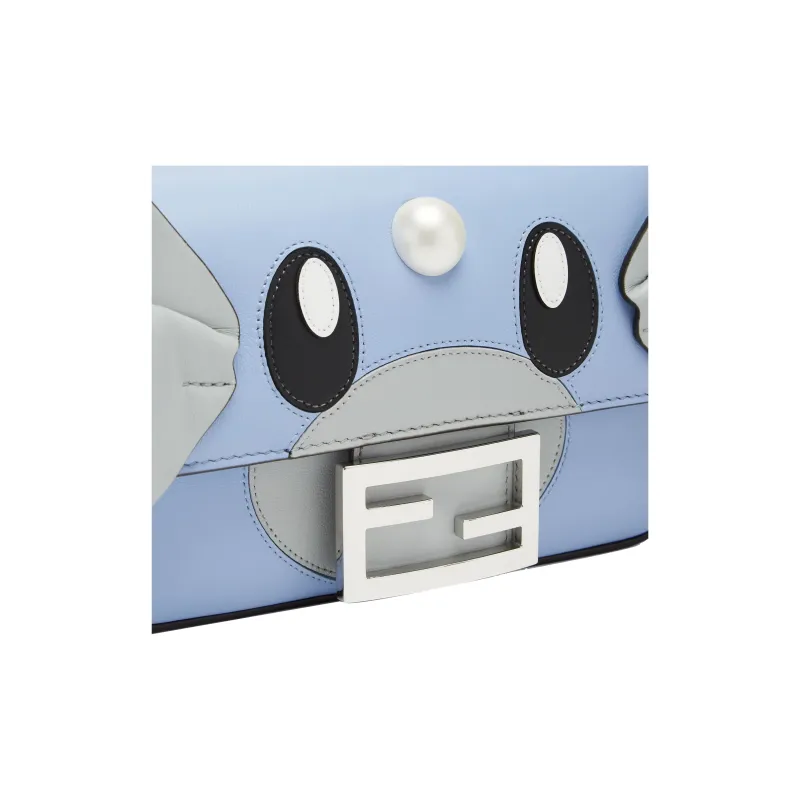 FENDI Pokémon X FRGMT Collaboration Baguette Lambskin Shoulder Bag Crossbody Bag Handbag Mini Unisex Light Blue-4