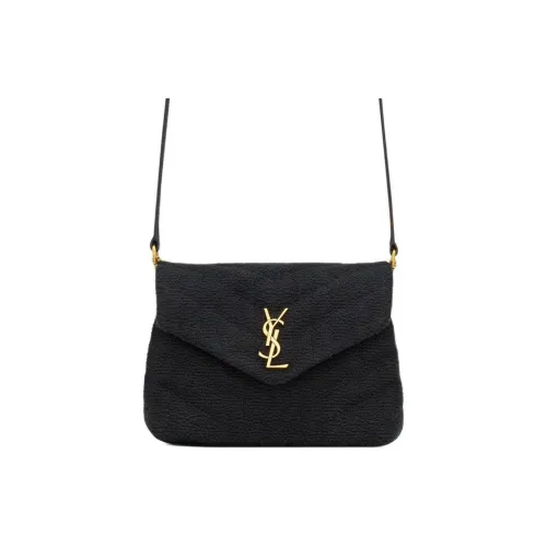 SAINT LAURENT LOULOU Cotton Crossbody Bag Shoulder Bag Women's Black