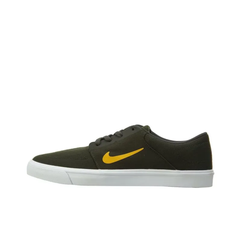 Nike Sb Portmore Canvas Sequoia University Gold Black White-0