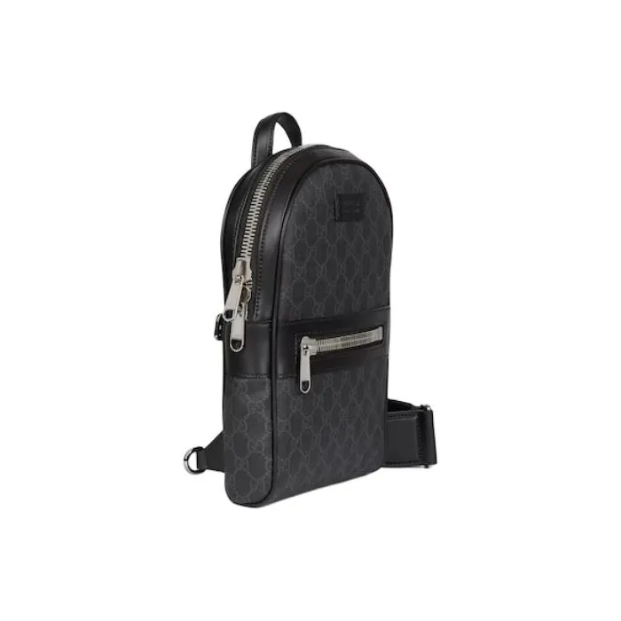 GUCCI Canvas With Leather Handbag, Shoulder Bag, Crossbody Bag Men's Black-2