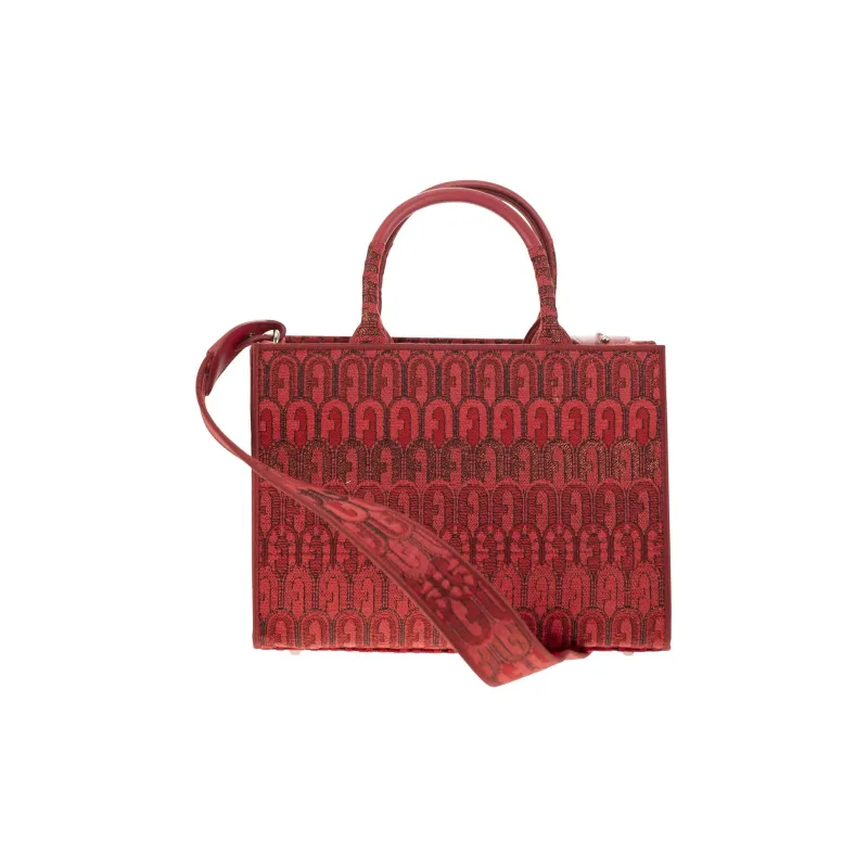 Furla Opportunity Polyester Tote Bag, Shopping Bag, Shoulder Bag, Crossbody Bag, Handbag Trumpets Women's Red-3