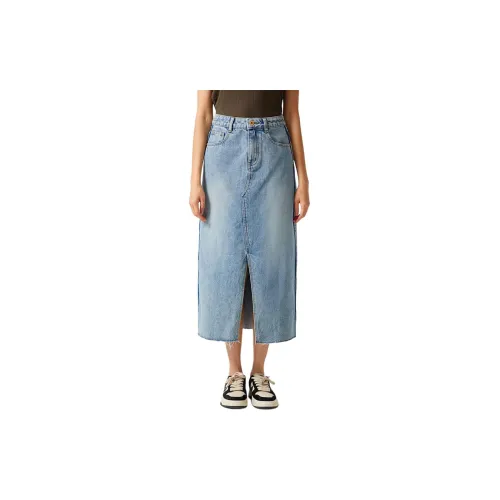 Hotwind Denim Long Skirts Women's Blue