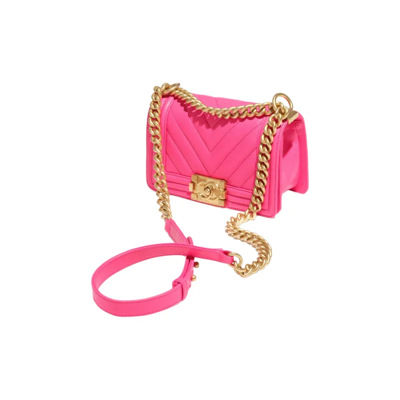 CHANEL Leboy Caviar Calfskin Flap Bag, Shoulder Bag, Crossbody Bag Trumpets Women's Peach Pink-1