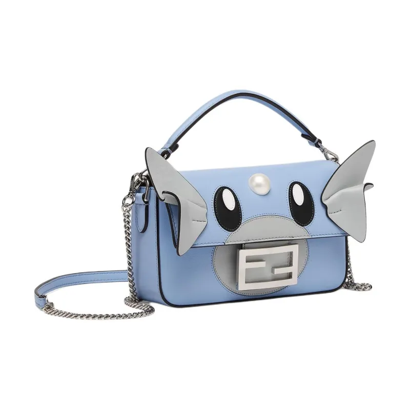 FENDI Pokémon X FRGMT Collaboration Baguette Lambskin Shoulder Bag Crossbody Bag Handbag Mini Unisex Light Blue-1
