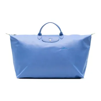 LONGCHAMP Le Pliage Green Recycled Polyamide Canvas Handbag Travel Bag Medium Size Women's Cornflower