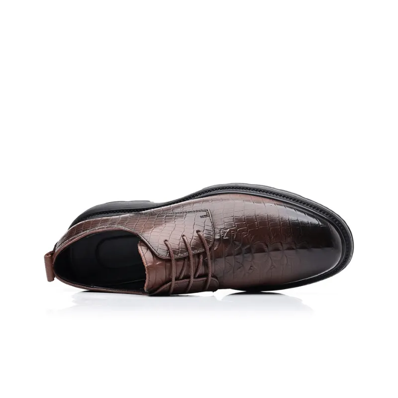 GZZ Dress Shoes Men Low Top Black/Brown-11