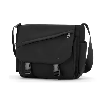 LANDCASE Fabric Messenger Bag Crossbody Bags Unisex Black/White