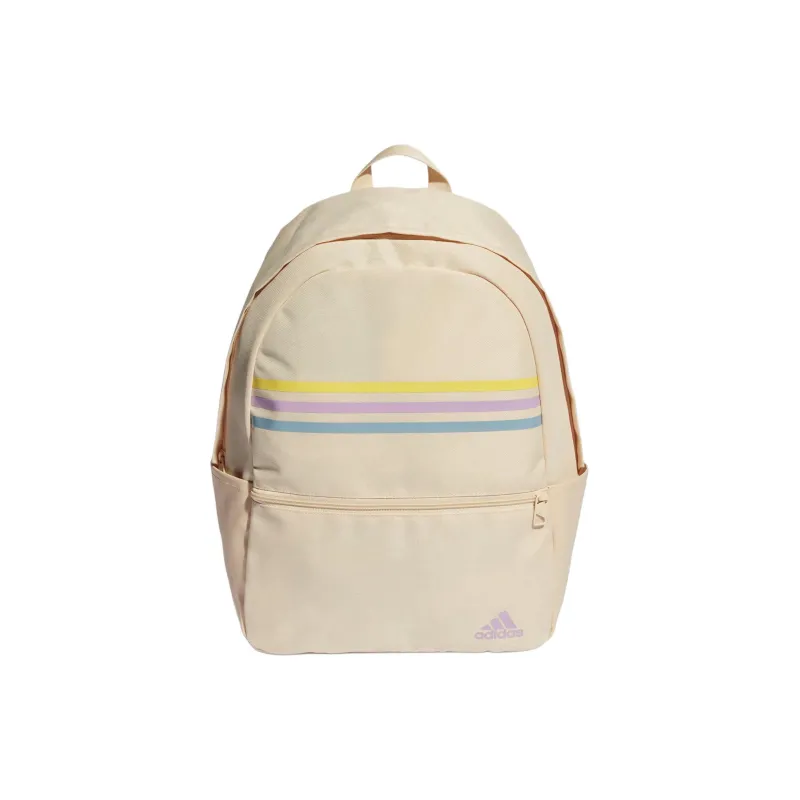 Adidas Recycled Polyester Plain Weave Fabric Backpack Unisex Sand & Yellow-0