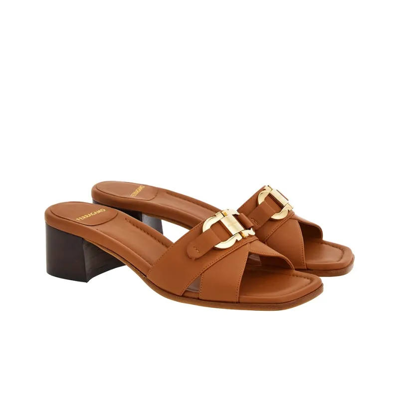 FERRAGAMO 40mm Gancini-buckle Leather Slides-1