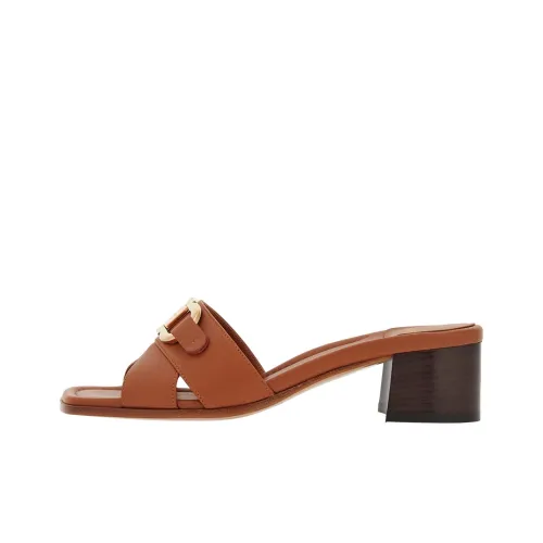 FERRAGAMO GANCINI Slip Resistant Slide Slippers Mens Brown