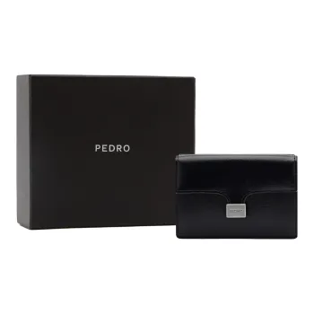 PEDRO Studio Series Cow Leather Wallet Women's Black/Light Green
