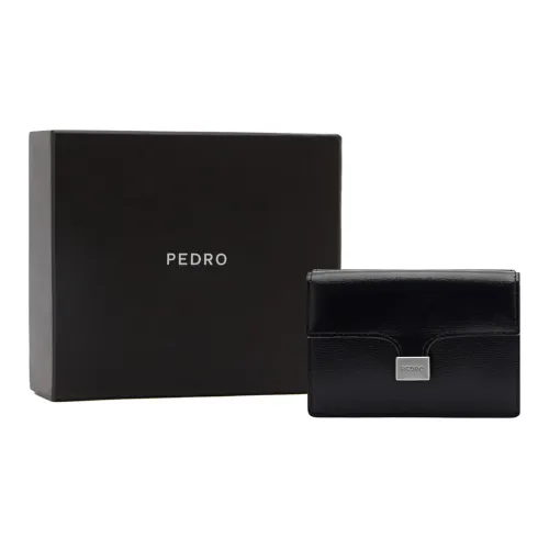 PEDRO Studio Series Cow Leather Wallet Women's Black/Light Green
