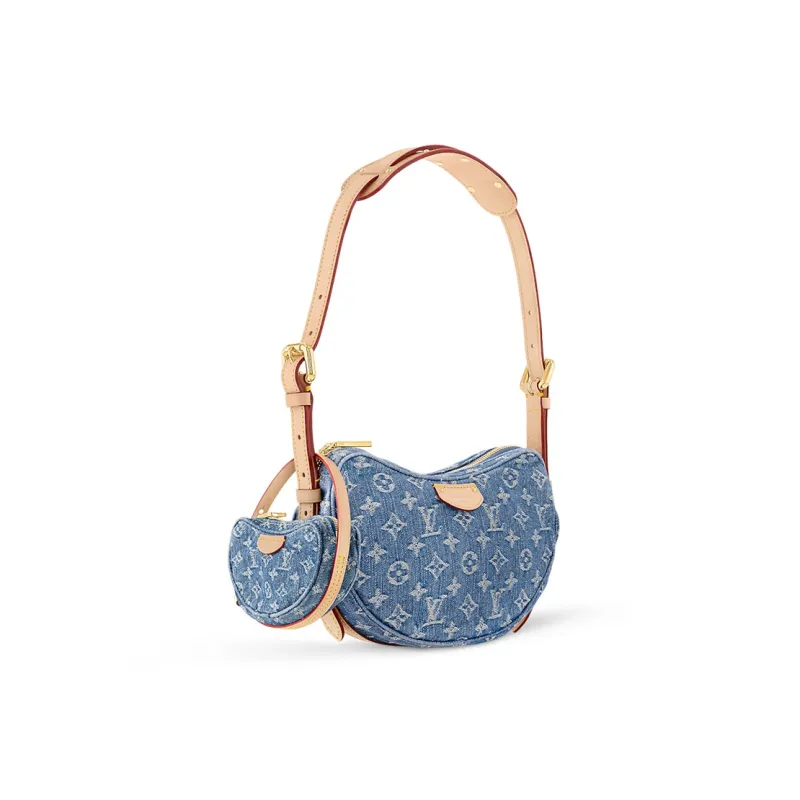 LOUIS VUITTON Croissant Mm Monogram Denim Blue-1