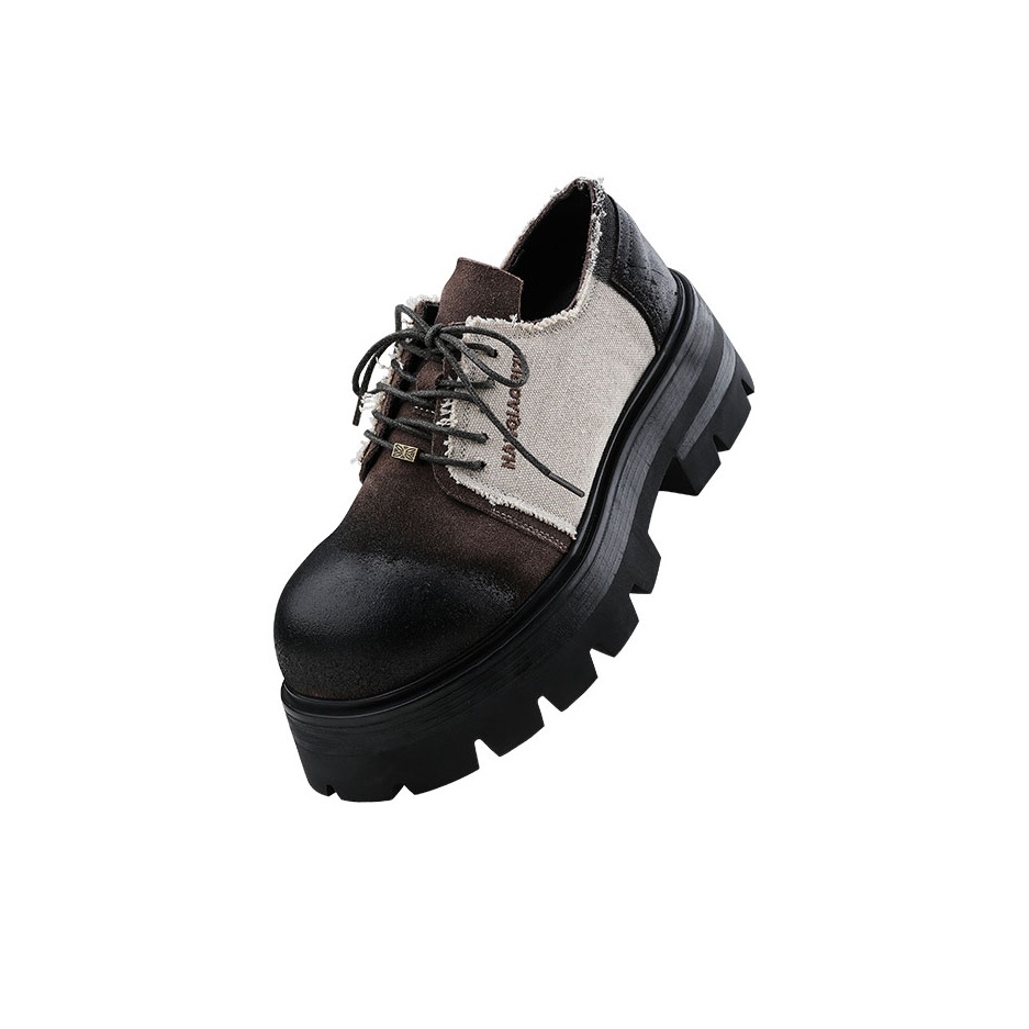 国内で当店のみ Hanqiaoriji - Thick Sole Derby Leather Shoes Hanqiaoriji – Copping Zone