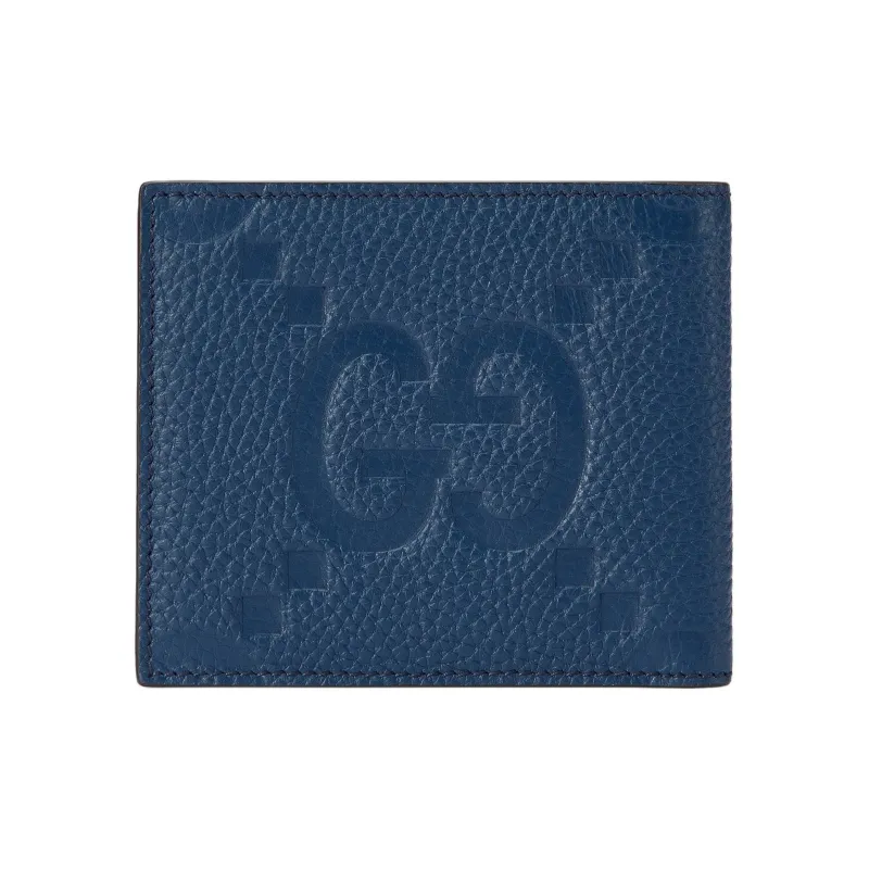GUCCI Leather Wallet Large Size Men's Blue-2