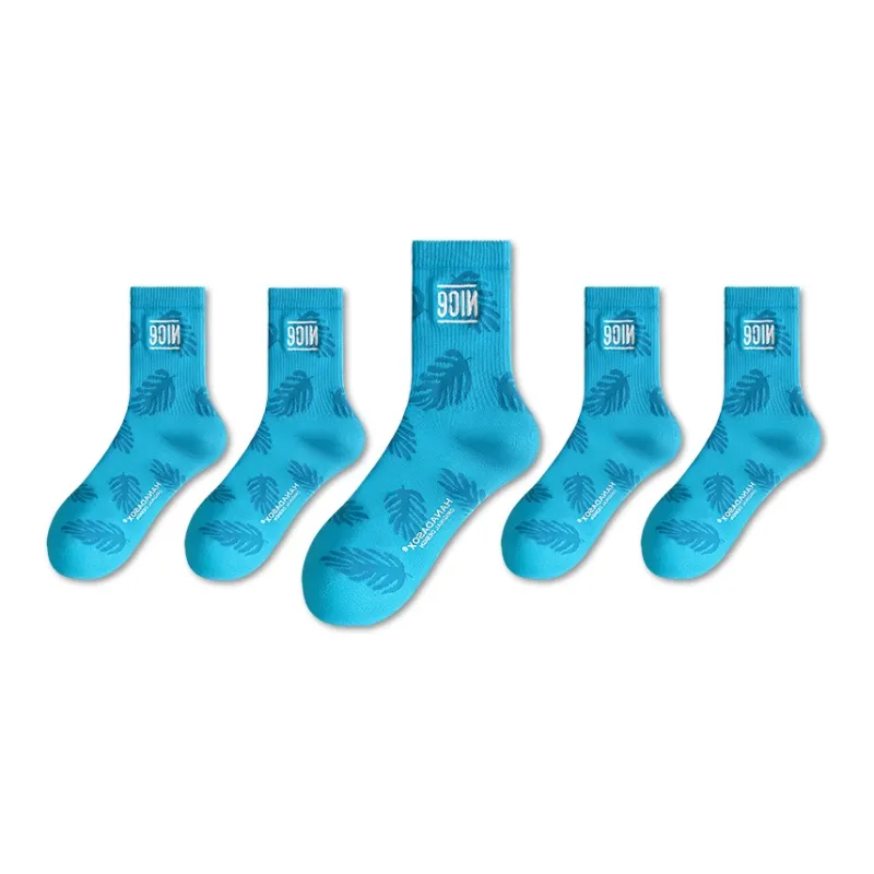 LUOLIAN Mid Calf Socks Unisex 5 Pack-36