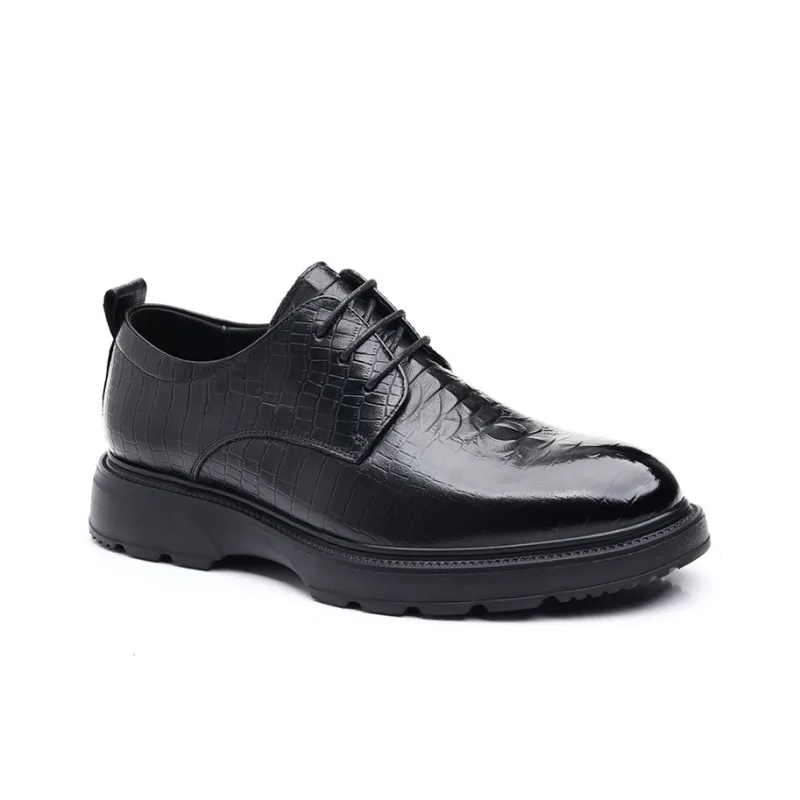 GZZ Dress Shoes Men Low Top Black/Brown-2