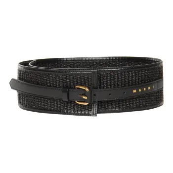 MARNI Raffia Belt Women's Black