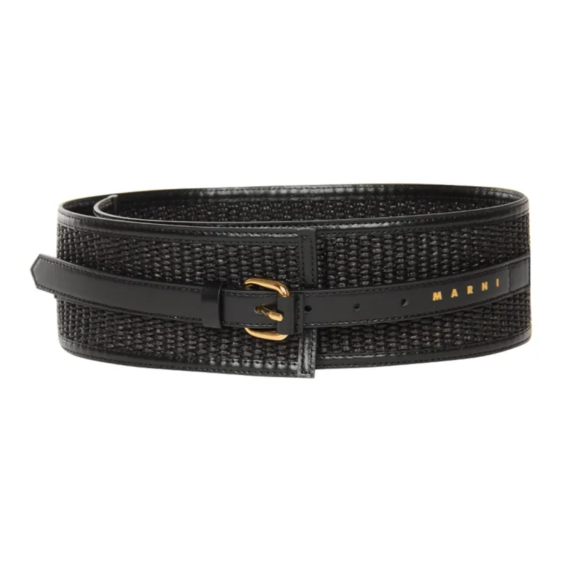 MARNI Raffia Belt Women's Black-0