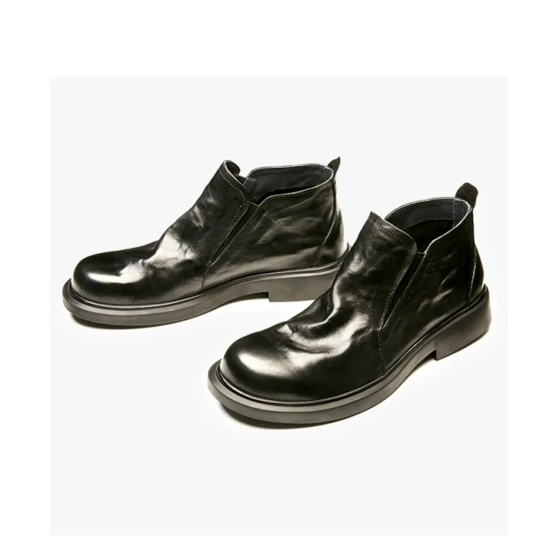 Brounvanm Ankle Boots Men Black/Chocolate/Coffee/Gray-7