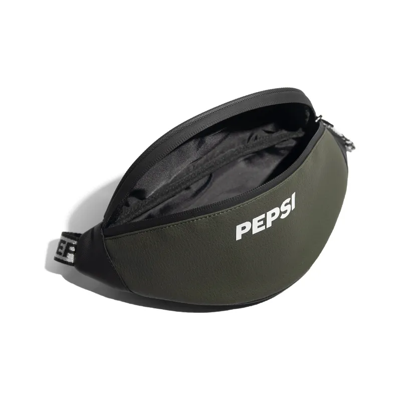 Pepsi Membrana Dermalis Fanny Pack Sling Bag Shoulder Bag Crossbody Bag Small Size Unisex Black/Jasper-6