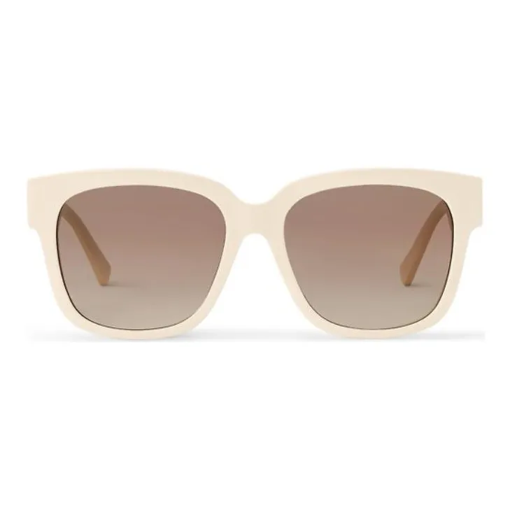 LOUIS VUITTON Acetate Square Sunglasses Women's Beige-1